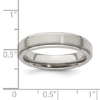 Edward Mirell Titanium Brushed/Polished Flat Step Edge 5mm Band Size 9.5