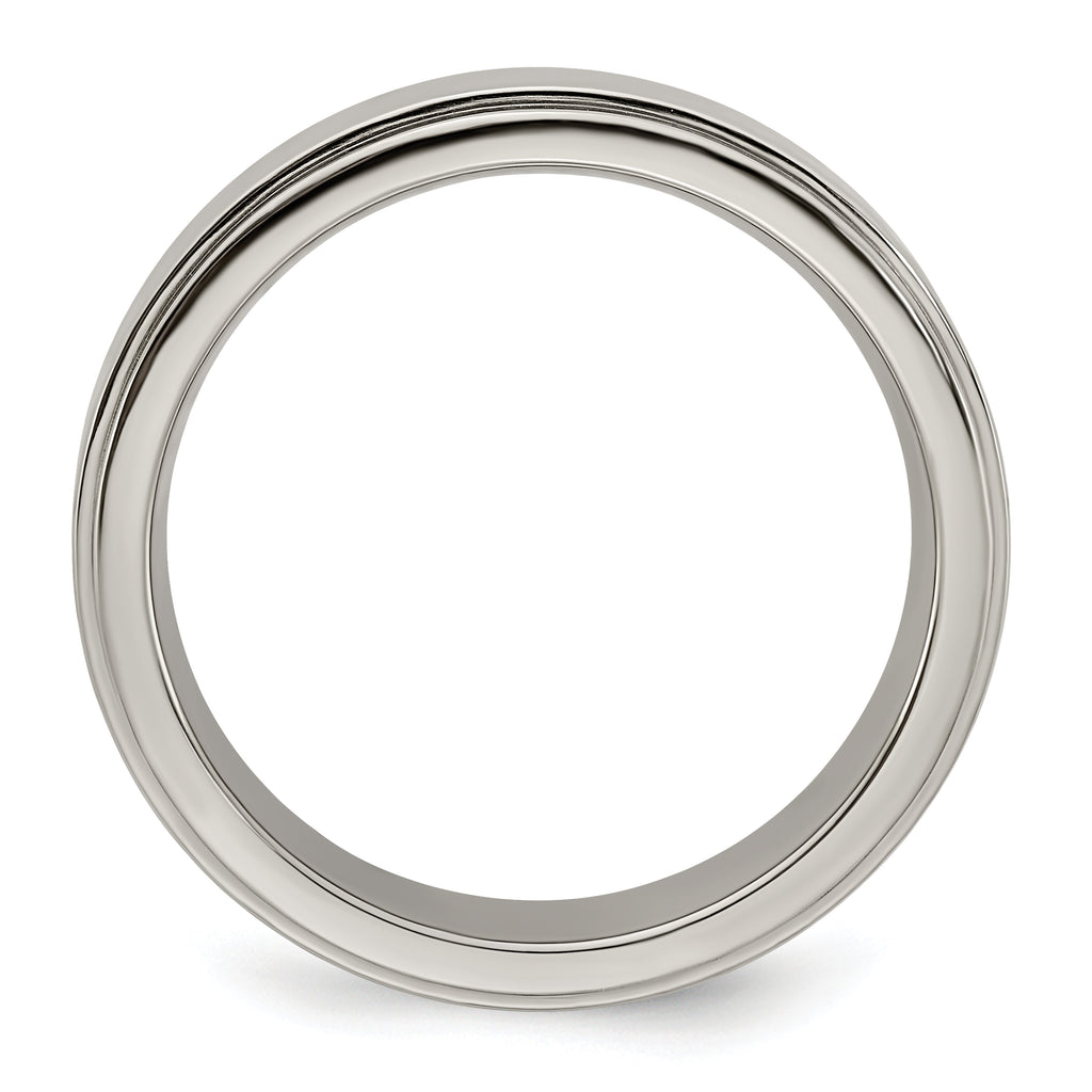 Edward Mirell Titanium Brushed/Polished Flat Step Edge 6mm Band