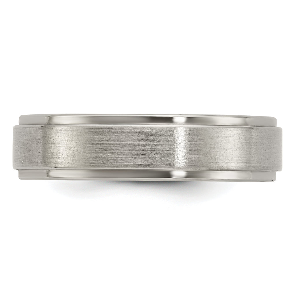Edward Mirell Titanium Brushed/Polished Flat Step Edge 6mm Band