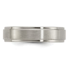 Edward Mirell Titanium Brushed/Polished Flat Step Edge 6mm Band