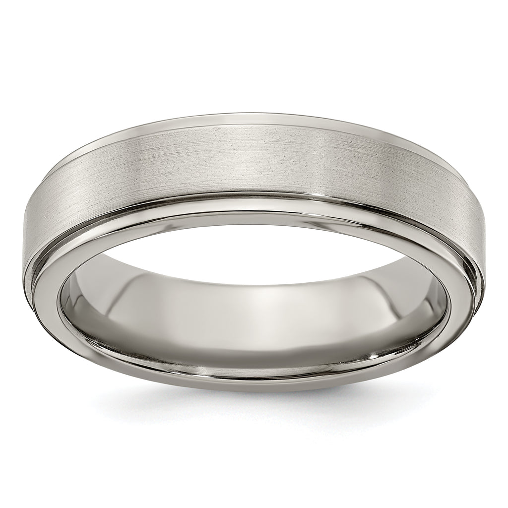 Edward Mirell Titanium Brushed/Polished Flat Step Edge 6mm Band