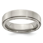 Edward Mirell Titanium Brushed/Polished Flat Step Edge 6mm Band