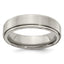 Edward Mirell Titanium Brushed/Polished Flat Step Edge 6mm Band