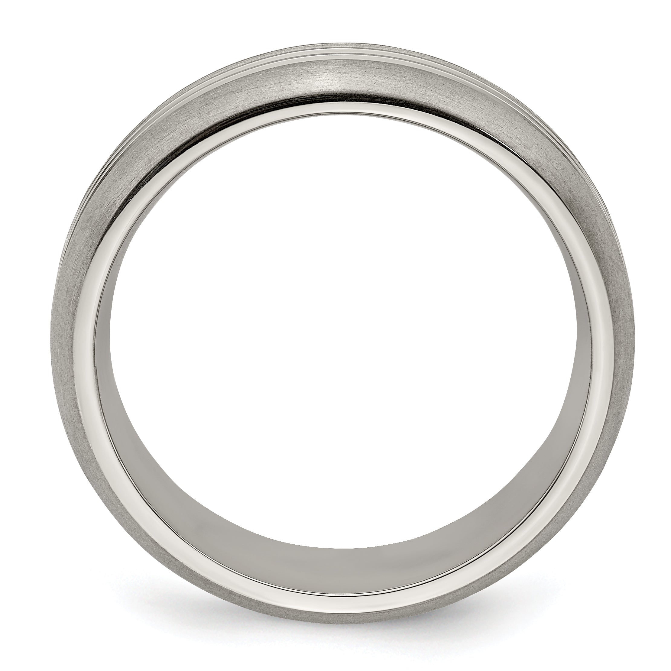Edward Mirell Titanium Polished Triple Grooved 7mm Band Size 11.5