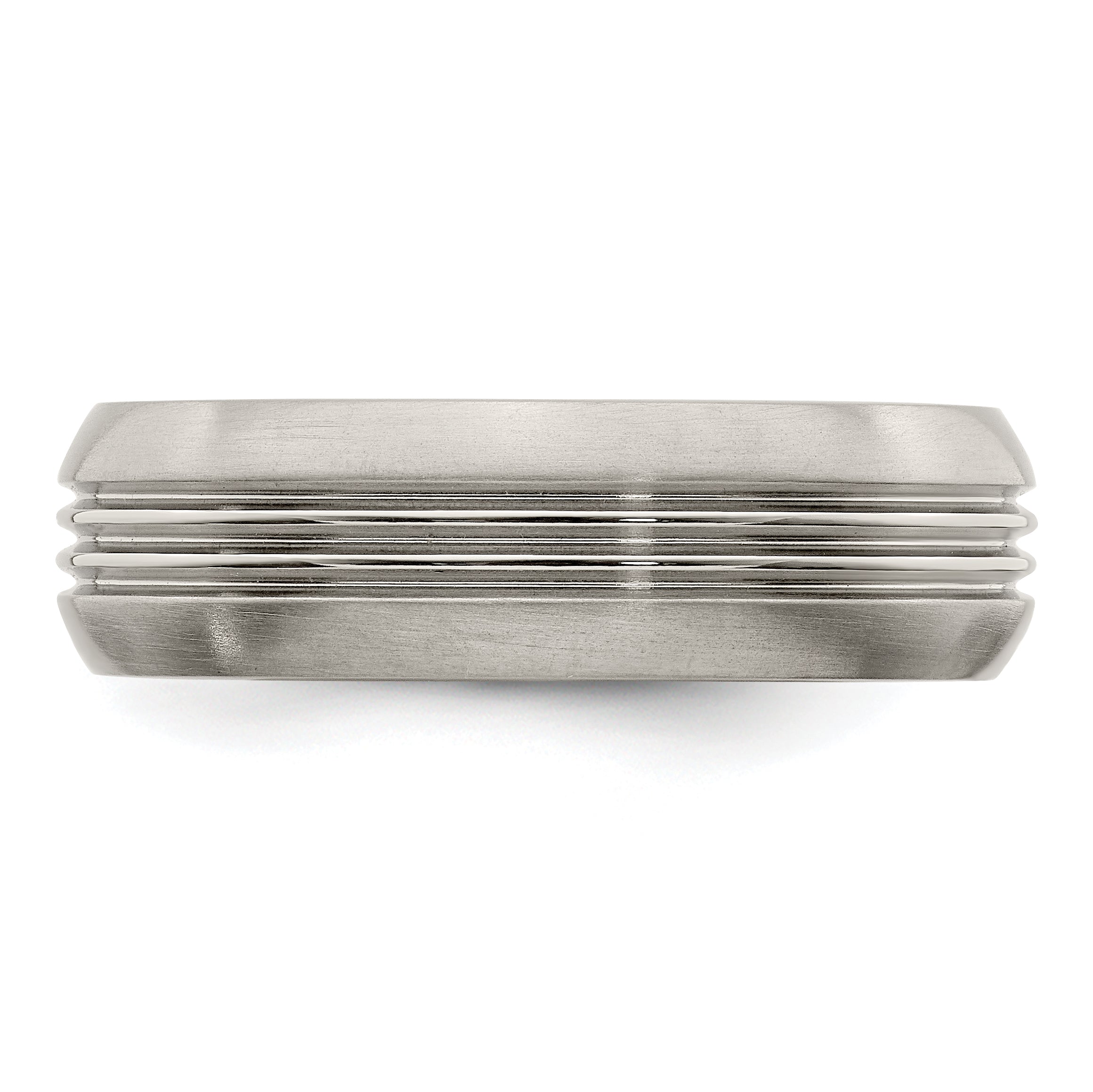 Edward Mirell Titanium Polished Triple Grooved 7mm Band Size 11.5