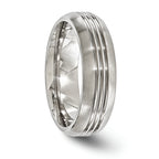 Edward Mirell Titanium Polished Triple Grooved 7mm Band Size 11.5
