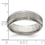Edward Mirell Titanium Polished Triple Grooved 7mm Band Size 11.5