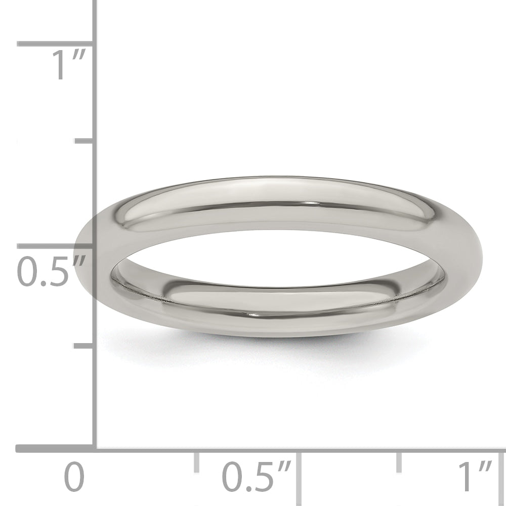 Edward Mirell Titanium Domed 3mm Polished Band Size 12