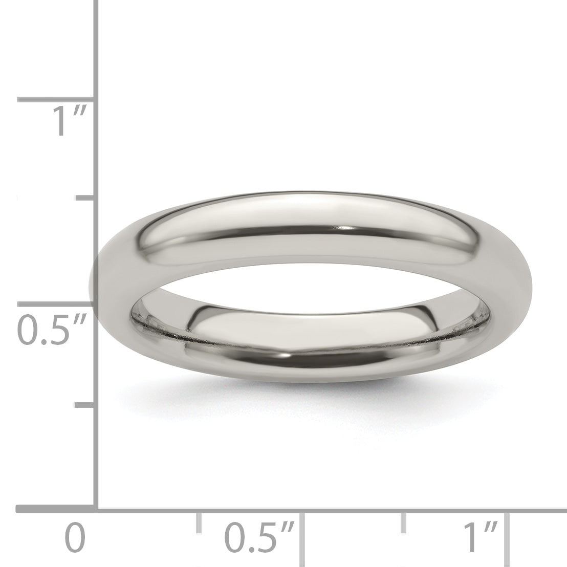Edward Mirell Titanium Domed 4mm Polished Band Size 9.5