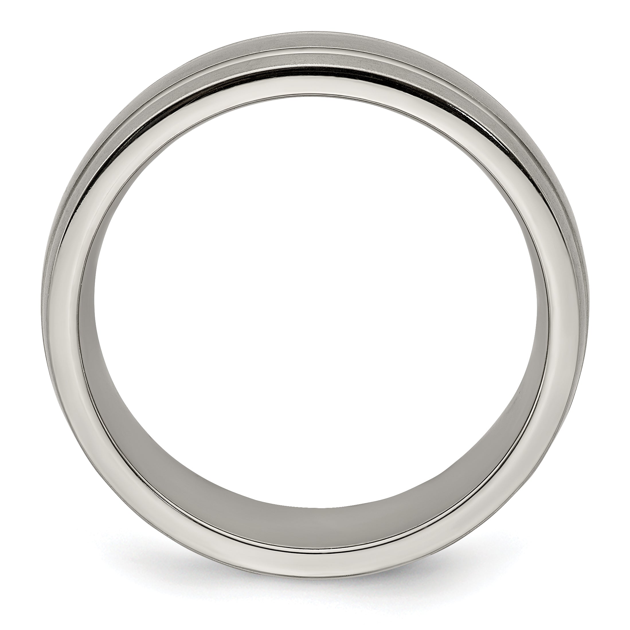 Edward Mirell Titanium Brushed/Polished Grooved 7mm Band Size 6 Secondary image