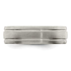 Edward Mirell Titanium Brushed/Polished Grooved 7mm Band Size 12.5
