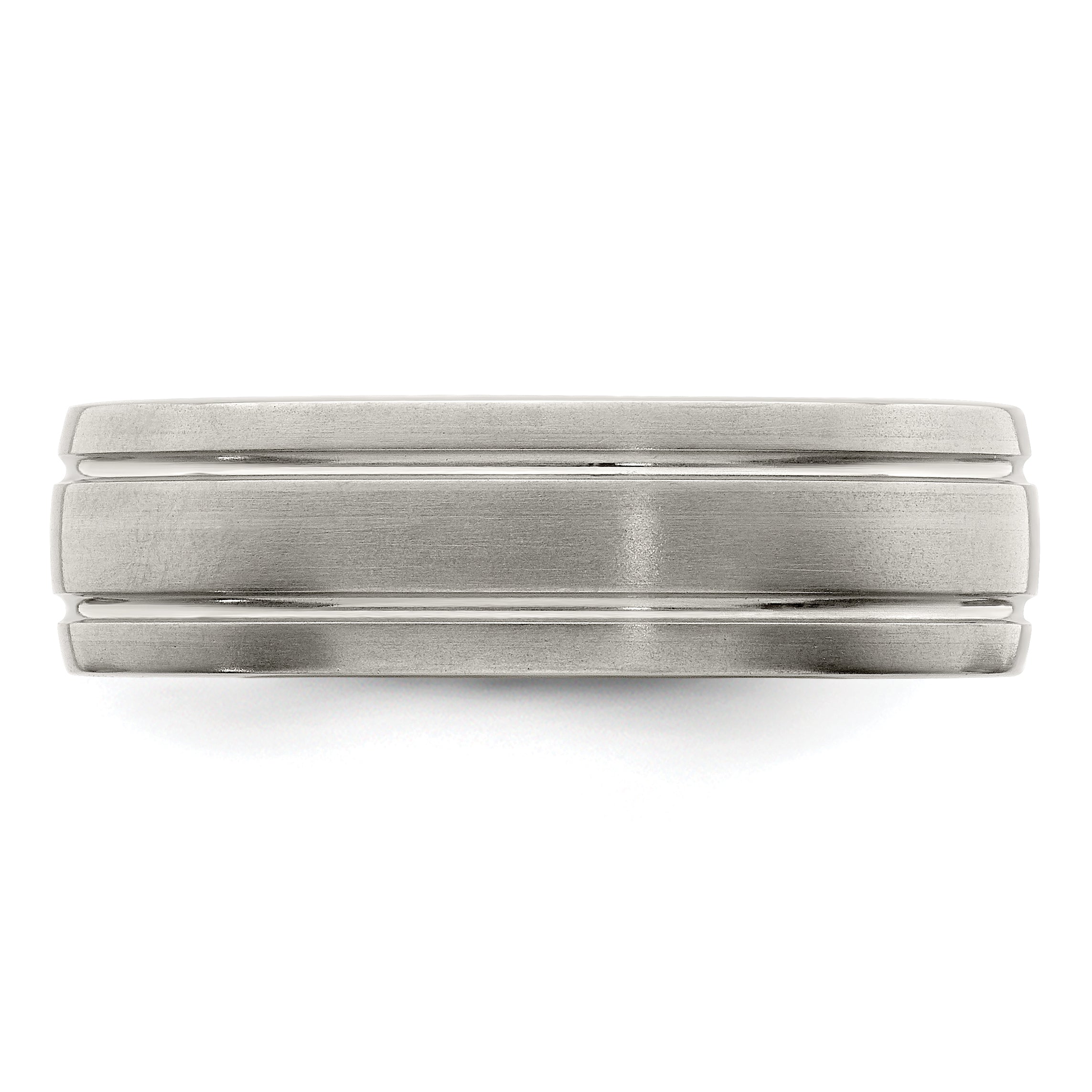 Edward Mirell Titanium Brushed/Polished Grooved 7mm Band Size 12.5