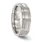 Edward Mirell Titanium Brushed/Polished Grooved 7mm Band Size 12.5