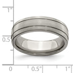 Edward Mirell Titanium Brushed/Polished Grooved 7mm Band Size 12.5