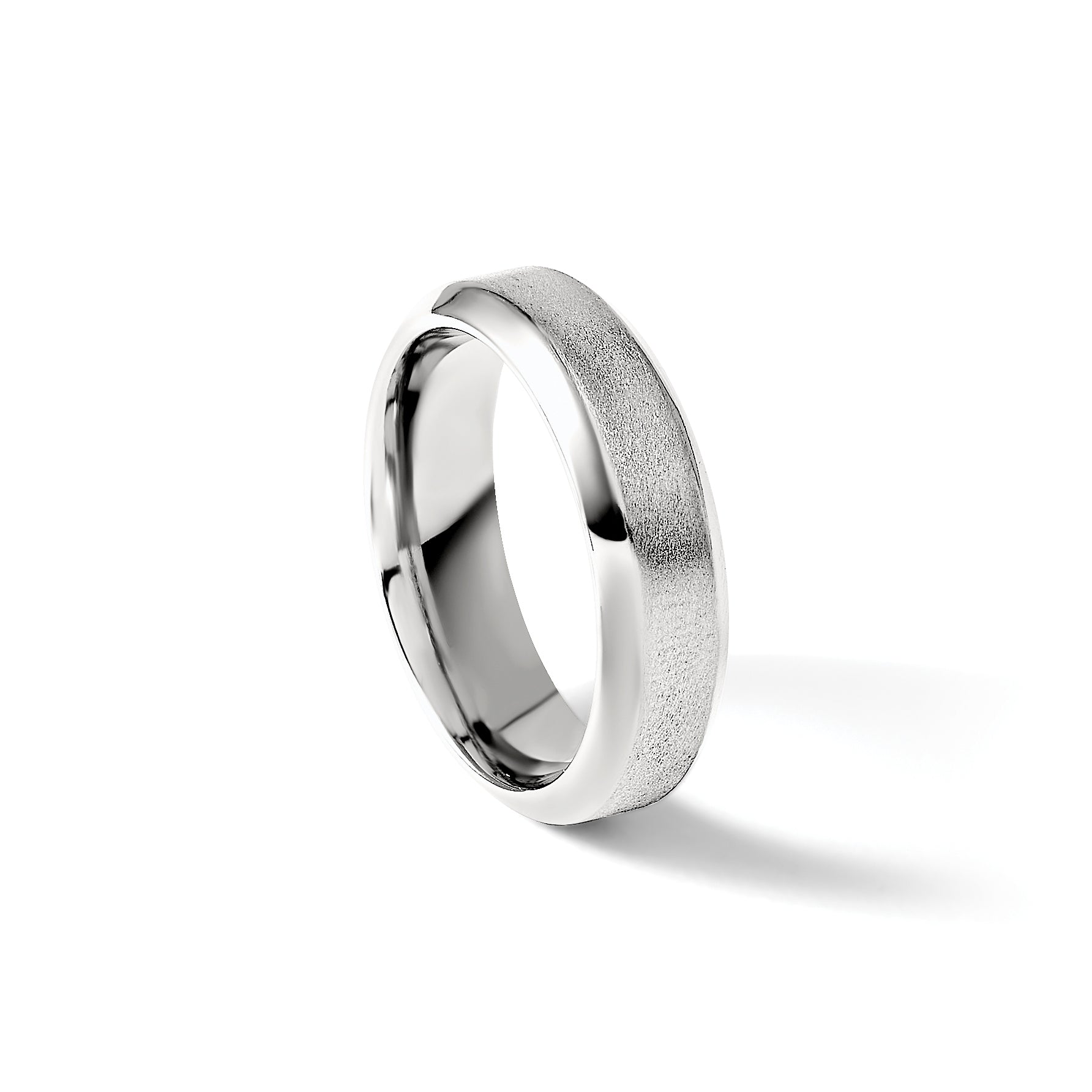 Edward Mirell Titanium Brushed/Polished Beveled Edge 7mm Band
