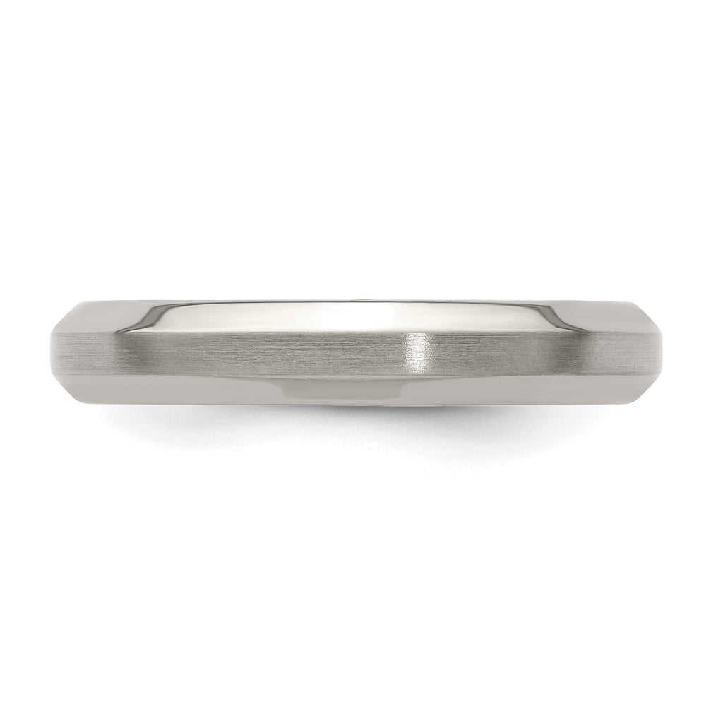 Edward Mirell Titanium Brushed/Polished Beveled Edge 4mm Band
