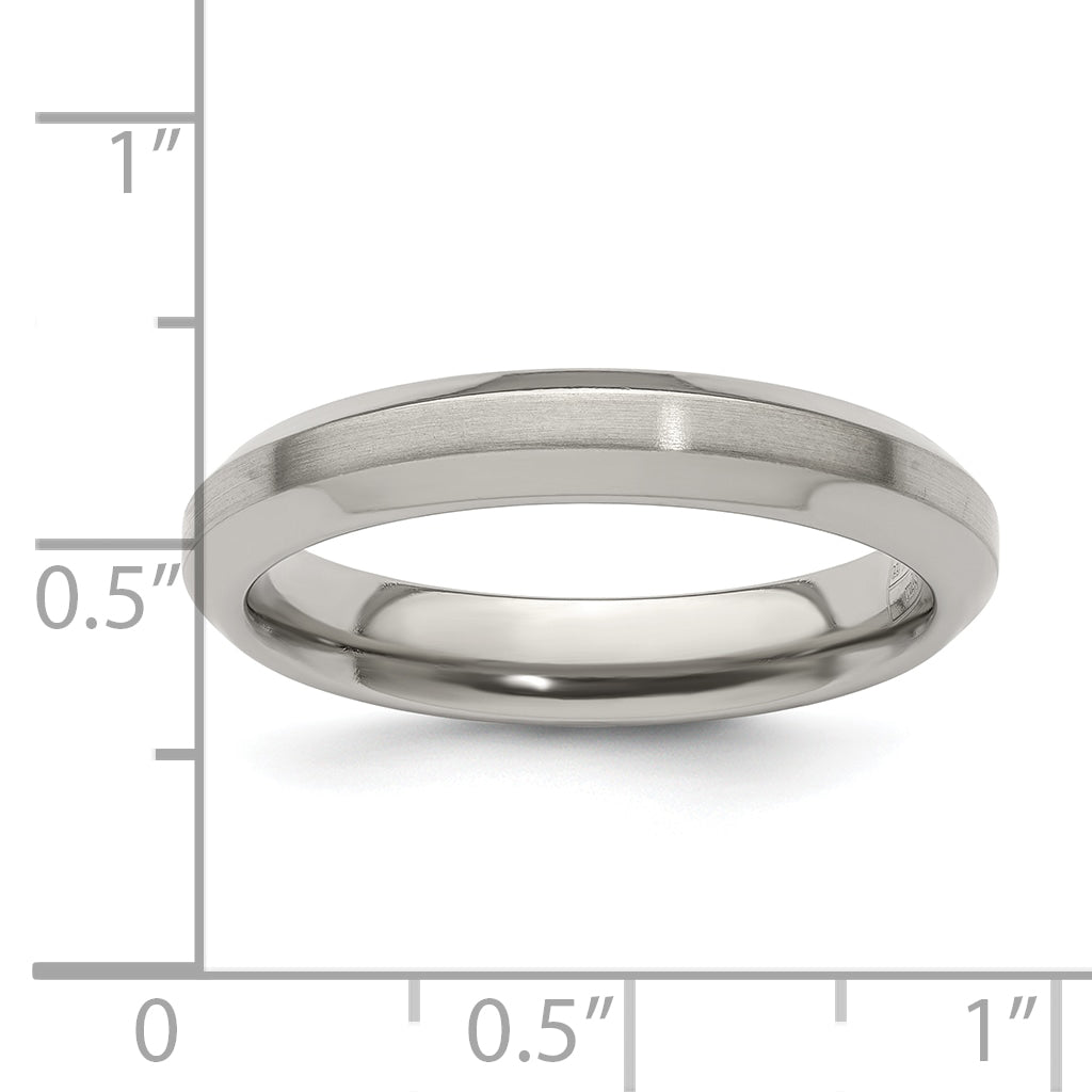 Edward Mirell Titanium Brushed/Polished Beveled Edge 4mm Band