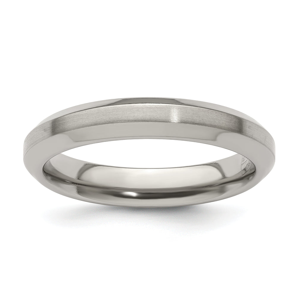 Edward Mirell Titanium Brushed/Polished Beveled Edge 4mm Band