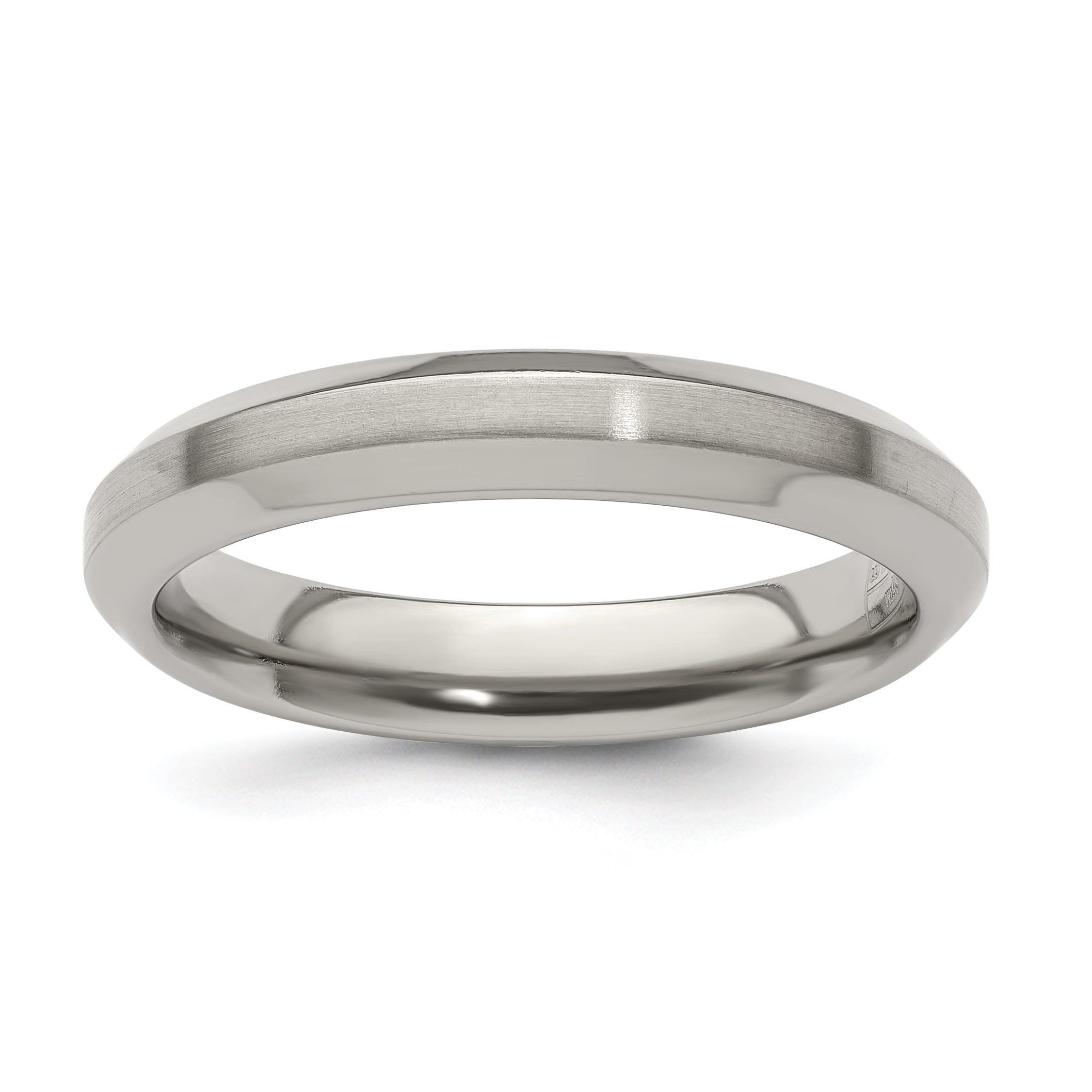 Edward Mirell Titanium Brushed/Polished Beveled Edge 4mm Band