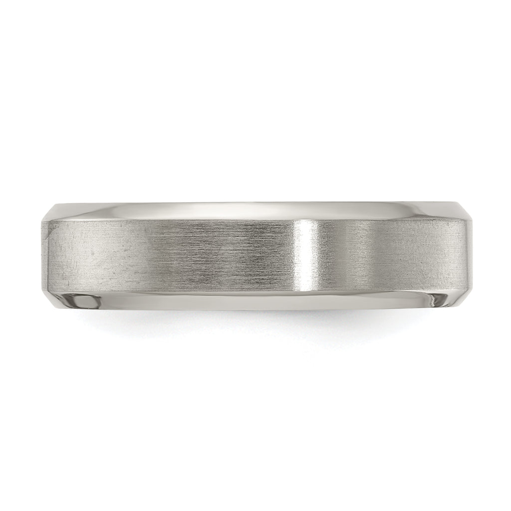 Edward Mirell Titanium Brushed/Polished Beveled Edge 6mm Band Size 8.5