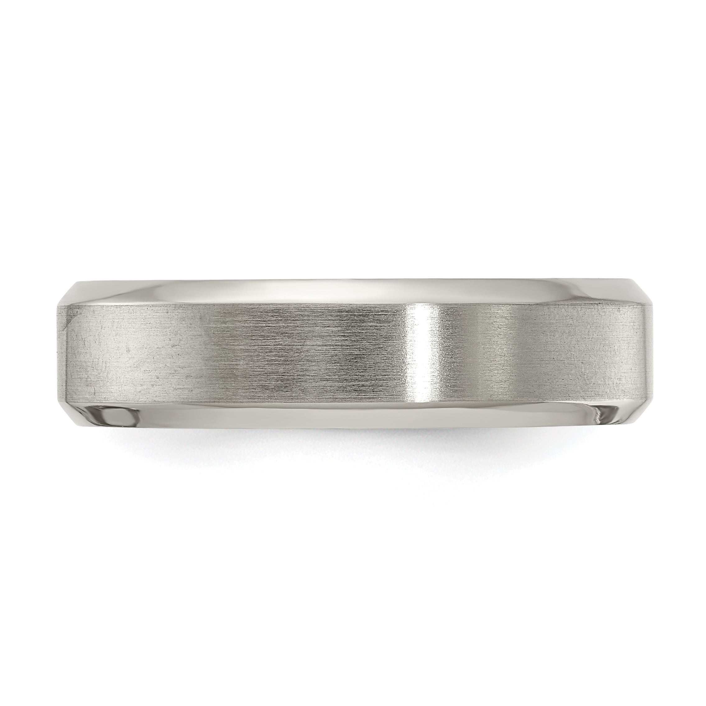 Edward Mirell Titanium Brushed/Polished Beveled Edge 6mm Band Size 8.5