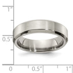 Edward Mirell Titanium Brushed/Polished Beveled Edge 6mm Band Size 8.5