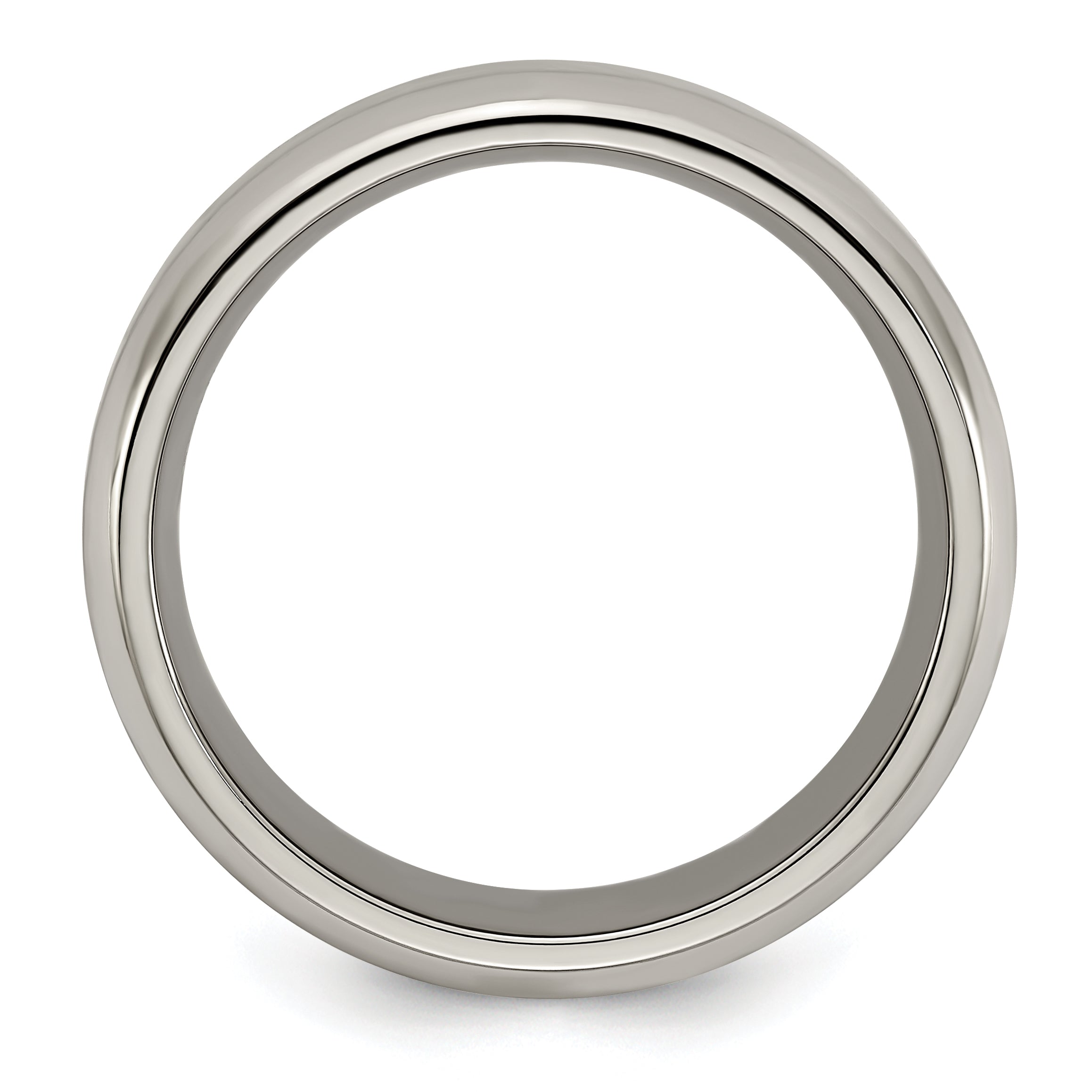 Edward Mirell Titanium Brushed/Polished Beveled Edge 7mm Band Size 8.5