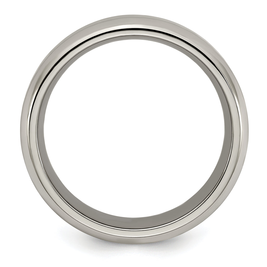 Edward Mirell Titanium Brushed/Polished Beveled Edge 7mm Band