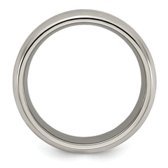 Edward Mirell Titanium Brushed/Polished Beveled Edge 7mm Band Size 8.5
