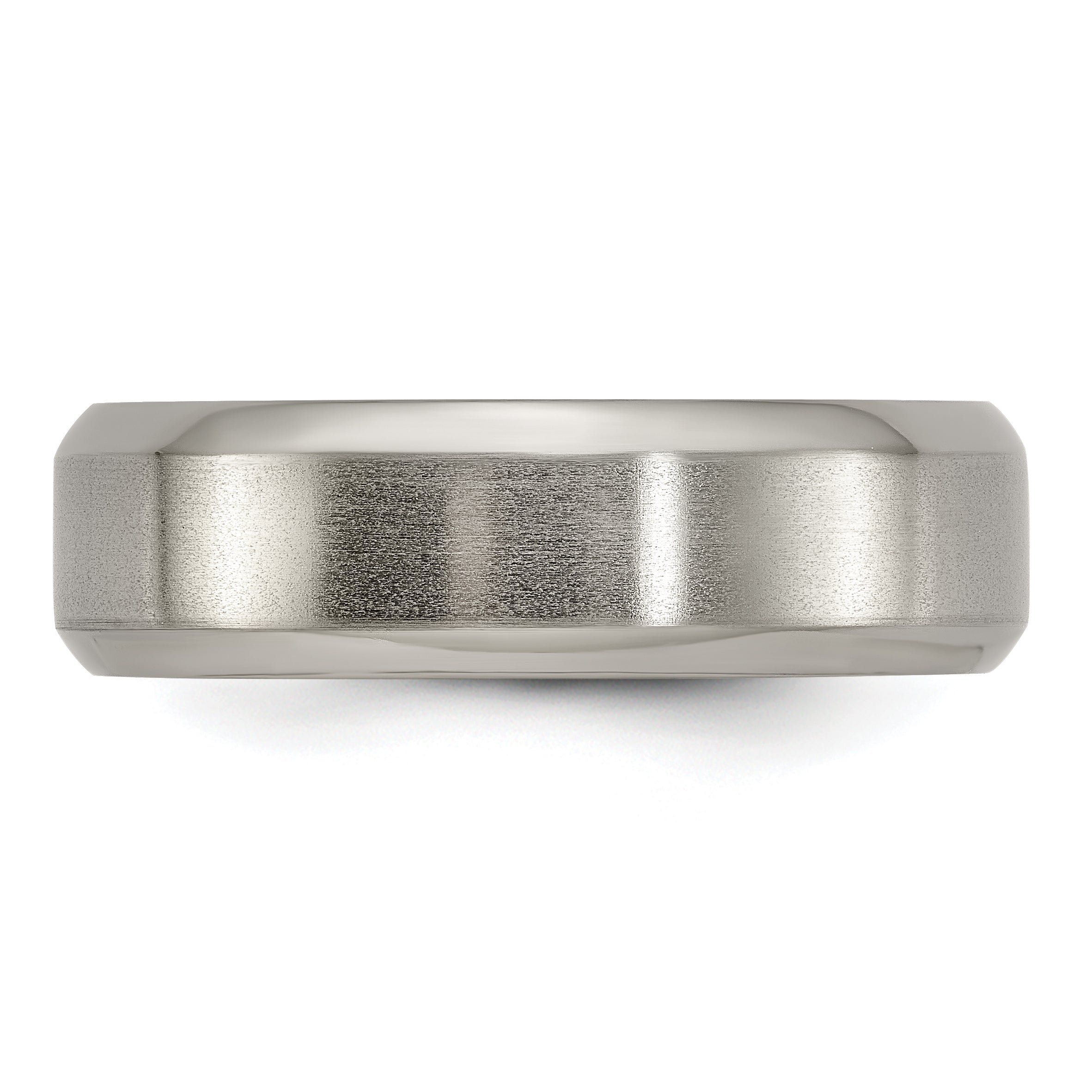 Edward Mirell Titanium Brushed/Polished Beveled Edge 7mm Band Size 8.5