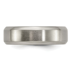 Edward Mirell Titanium Brushed/Polished Beveled Edge 7mm Band Size 8.5