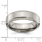 Edward Mirell Titanium Brushed/Polished Beveled Edge 7mm Band