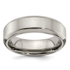 Edward Mirell Titanium Brushed/Polished Beveled Edge 7mm Band