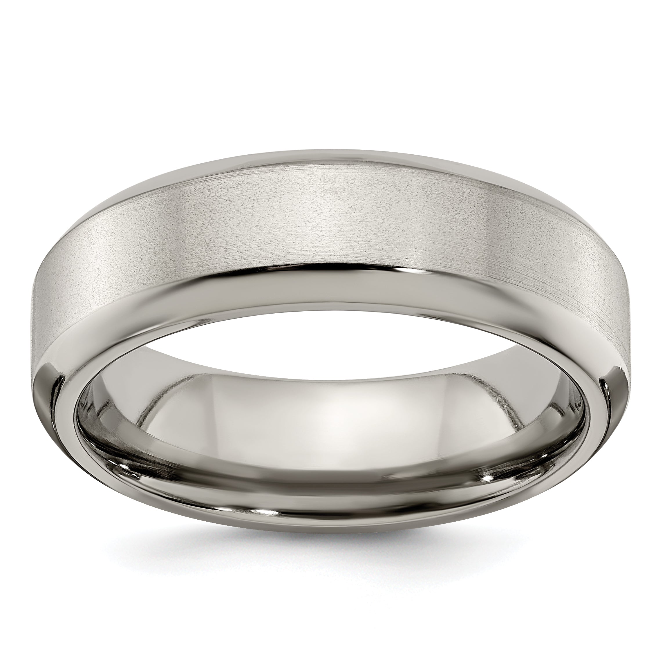 Edward Mirell Titanium Brushed/Polished Beveled Edge 7mm Band