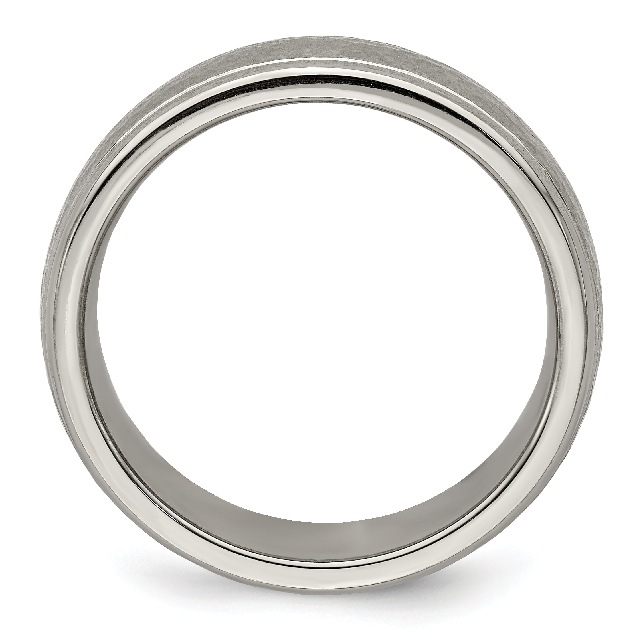 Edward Mirell Titanium Brushed & Polished Hammered 7mm Band Secondary image