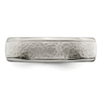 Edward Mirell Titanium Brushed & Polished Hammered 7mm Band