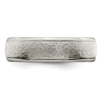 Edward Mirell Titanium Brushed & Polished Hammered 7mm Band