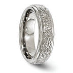 Edward Mirell Titanium Brushed & Polished Hammered 7mm Band