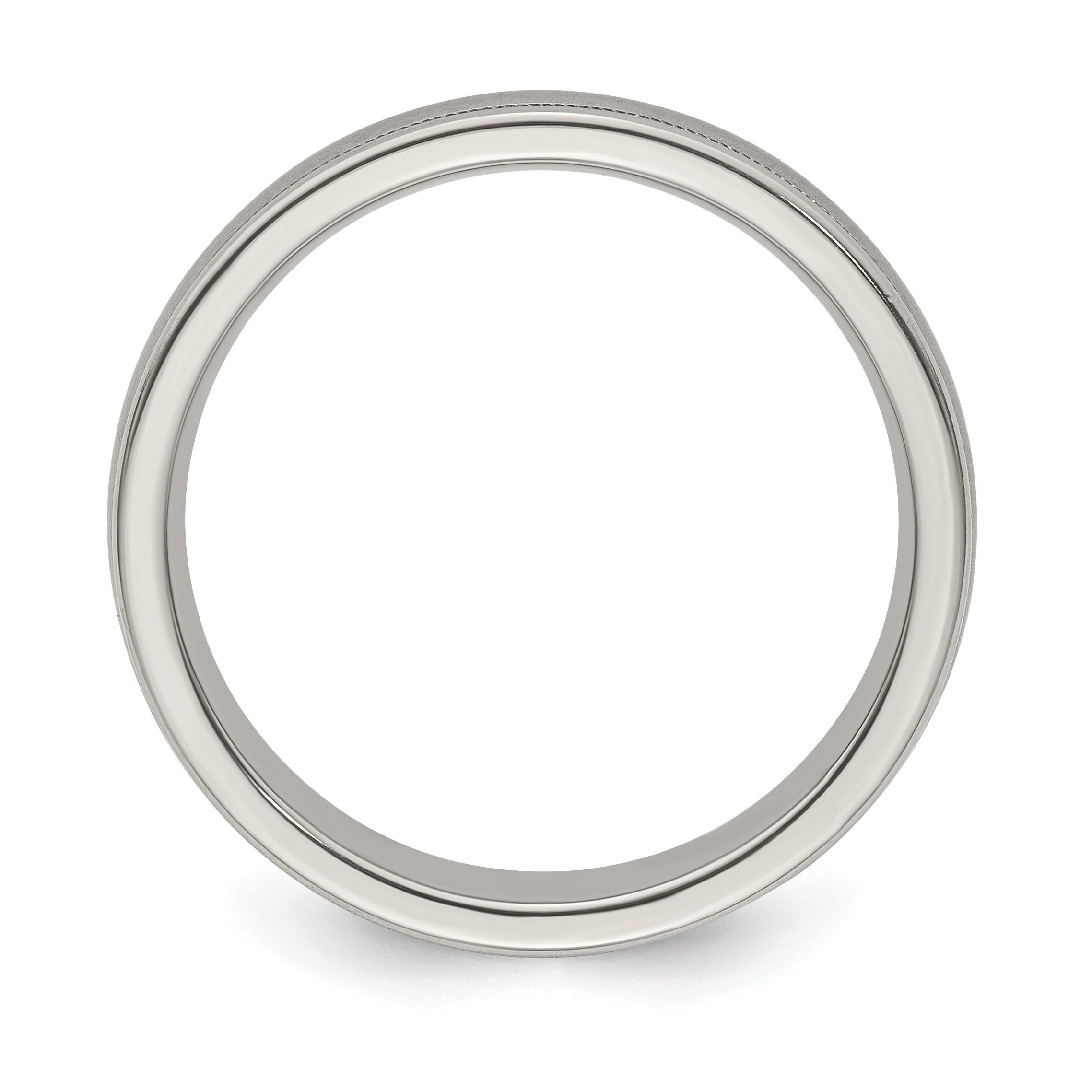 Edward Mirell Titanium Brushed/Polished Tri Dome Milgrain 5mm Band Secondary image