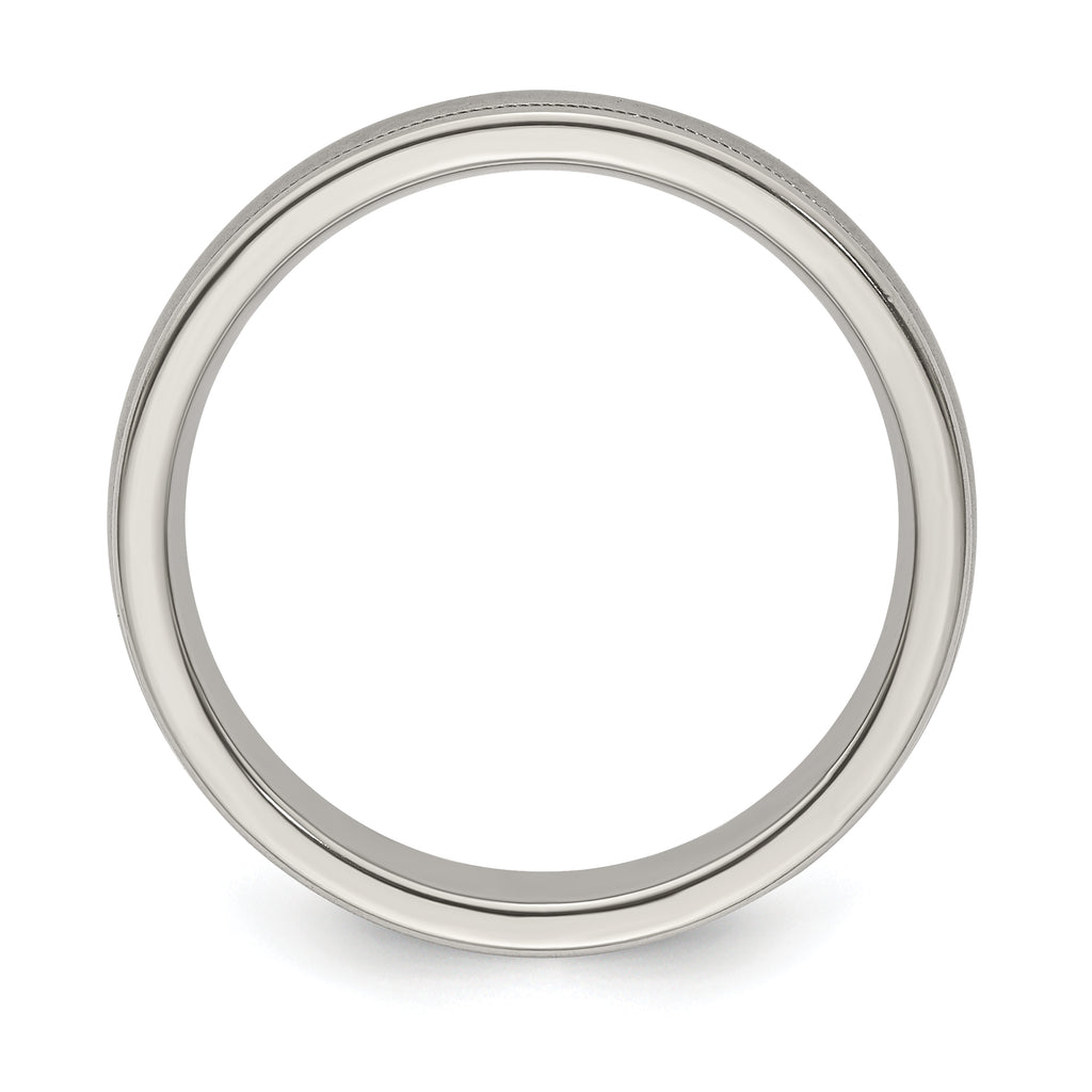 Edward Mirell Titanium Brushed/Polished Tri Dome Milgrain 5mm Band