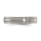 Edward Mirell Titanium Brushed/Polished Tri Dome Milgrain 5mm Band
