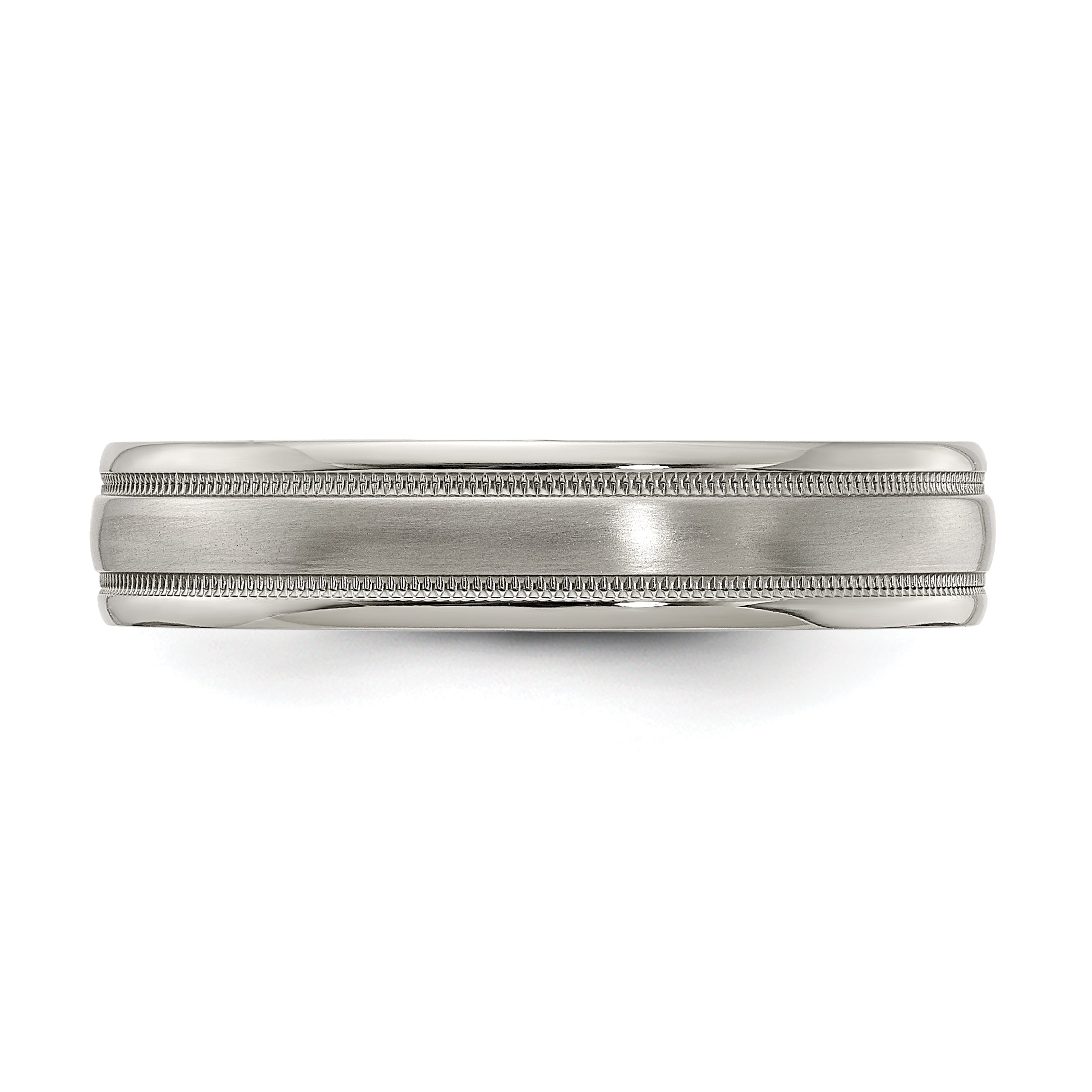 Edward Mirell Titanium Brushed/Polished Tri Dome Milgrain 5mm Band