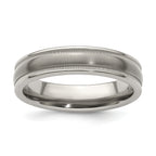 Edward Mirell Titanium Brushed/Polished Tri Dome Milgrain 5mm Band
