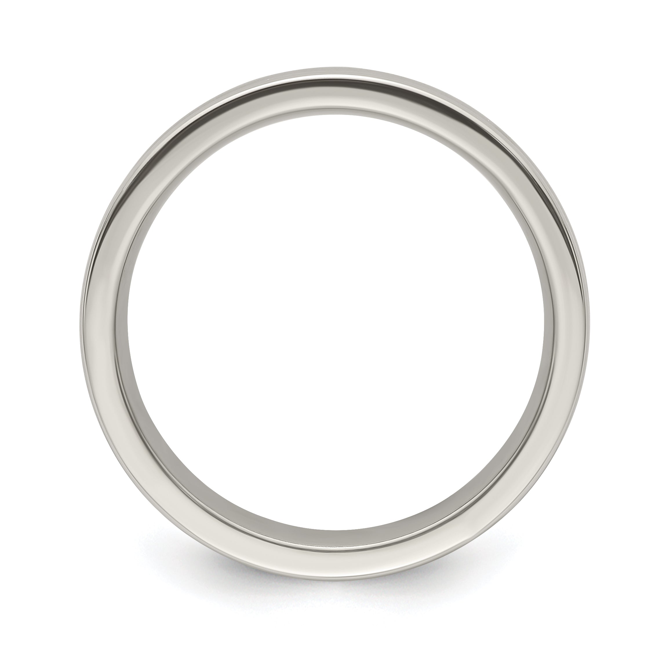 Edward Mirell Titanium Brushed/Polished Tri Dome Milgrain 6mm Band Secondary image
