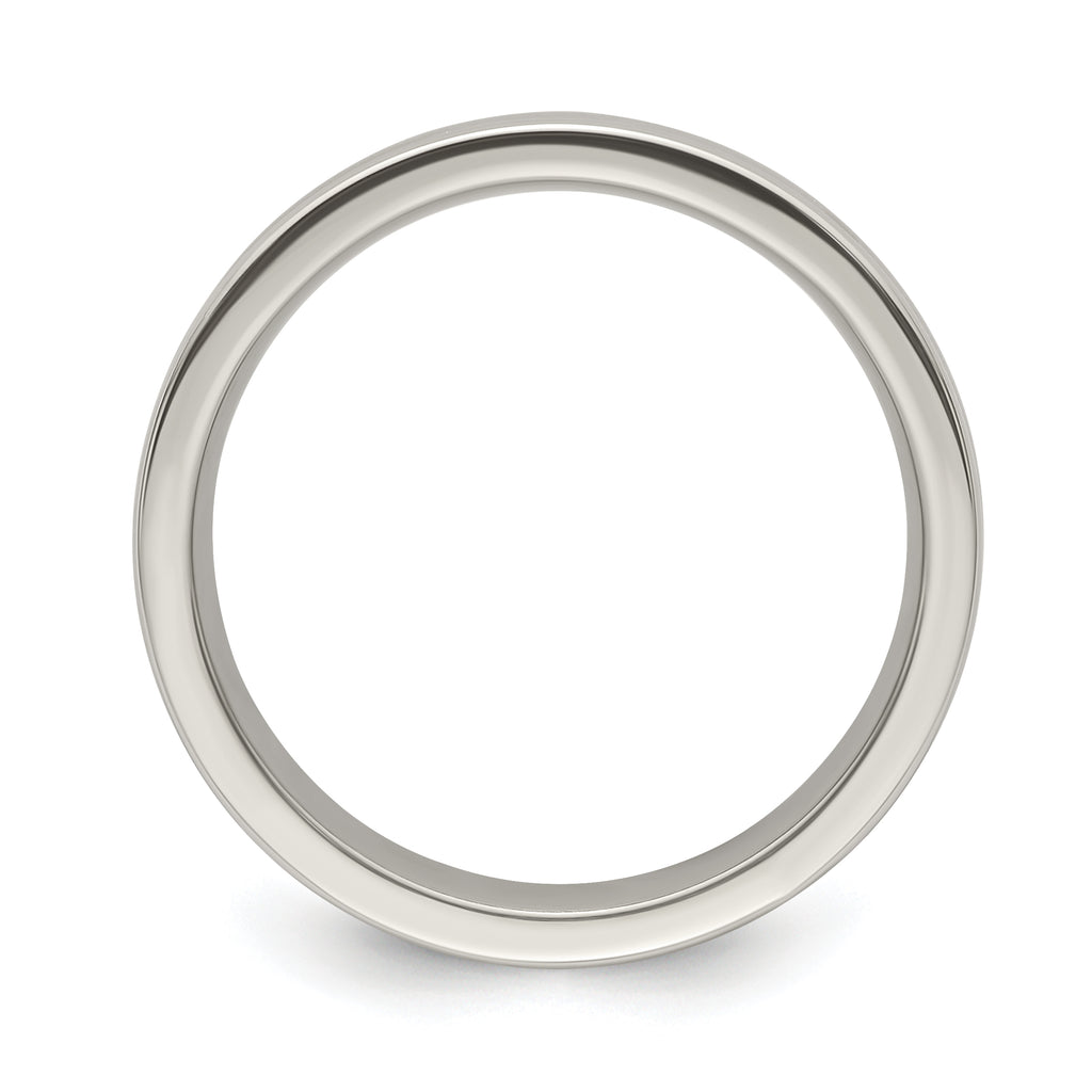 Edward Mirell Titanium Brushed/Polished Tri Dome Milgrain 6mm Band