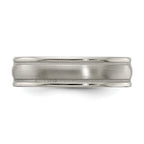 Edward Mirell Titanium Brushed/Polished Tri Dome Milgrain 6mm Band