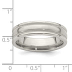 Edward Mirell Titanium Brushed/Polished Tri Dome Milgrain 6mm Band