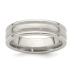 Edward Mirell Titanium Brushed/Polished Tri Dome Milgrain 6mm Band