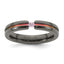 Edward Mirell Black Ti Pink Sapphire and Pink Anodized Grooved 4mm Band