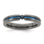 Edward Mirell Black Ti Blue Sapphire and Blue Anodized Grooved 4mm Band